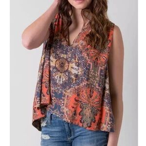 Free People Multicolor V-Neck Tank Top